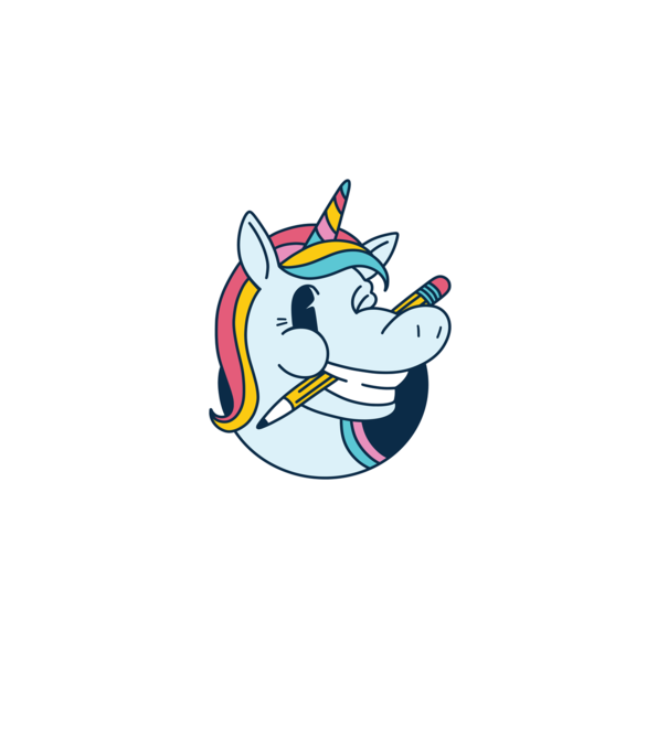 Elev Unicorn drăguț model alb pe tricou