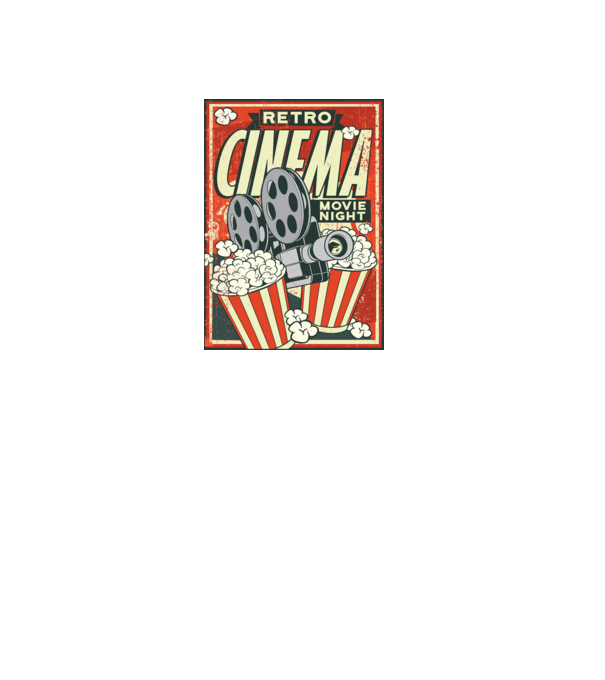 Afiș cinema retro model gri pe tricou