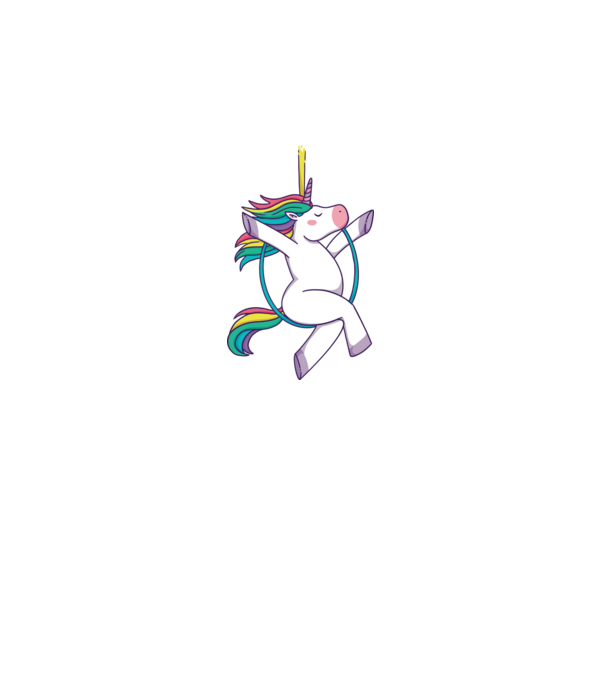 Unicorn pe cerc model alb pe tricou