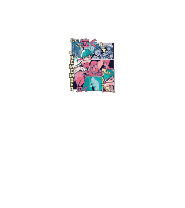 Anime Vaporwave benzi desenate model alb pe tricou