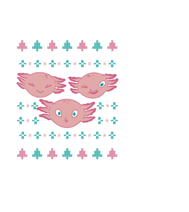 Pulover urât Axolotl model negru pe tricou