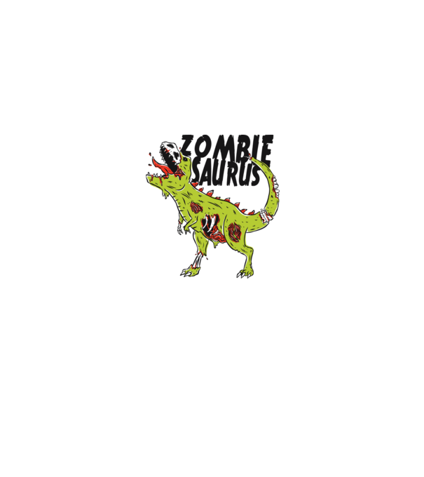 Zombiesaurus - Dinozaur Zombie model alb pe tricou