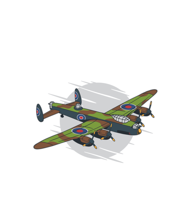 Avion bombardier Lancaster model negru pe tricou