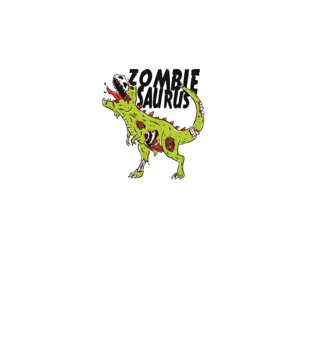 Zombiesaurus - Dinozaur Zombie model alb pe tricou