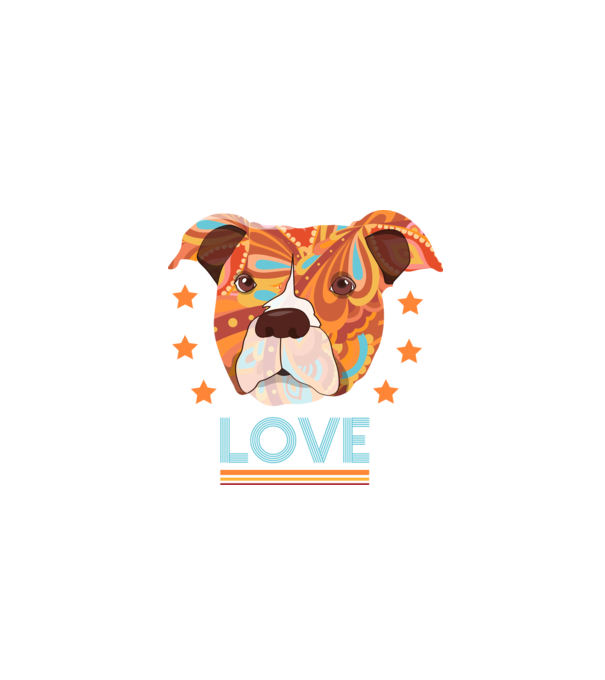 Dragoste Pitbull model negru pe tricou