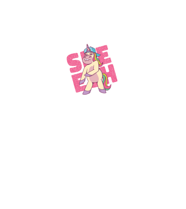 Unicorn Shesh model negru pe tricou