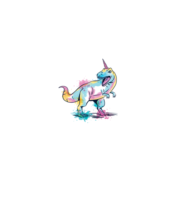 Unicornsaurus - Dinozaur Unicorn model alb pe tricou