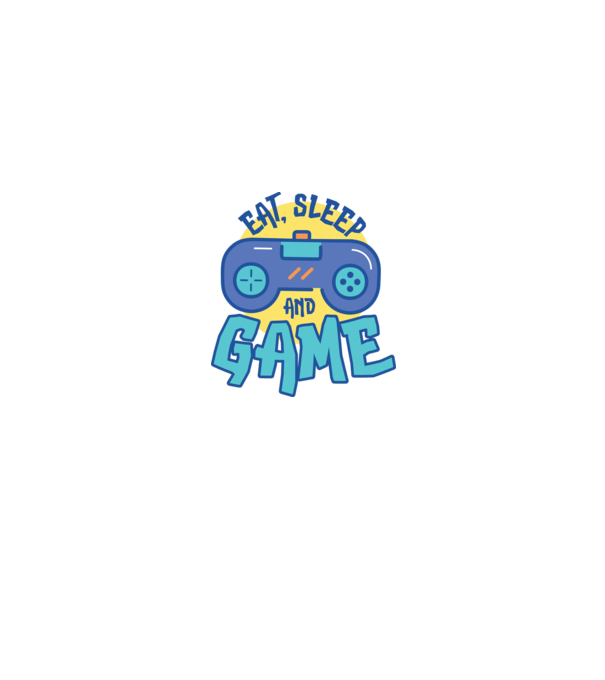 Eat Sleep and Game model alb pe tricou