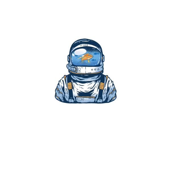 Peștișor auriu Astronaut model gri pe tricou