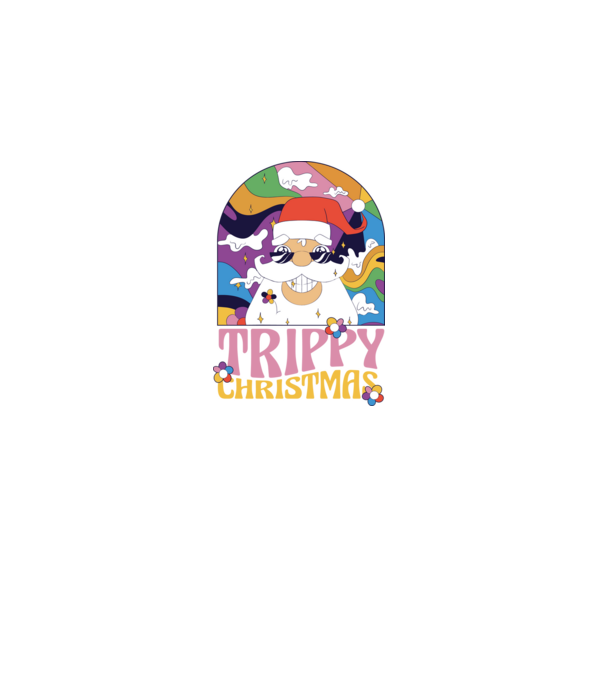 Trippy Christmas model negru pe tricou