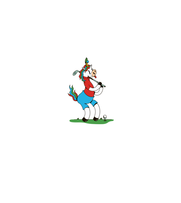 Unicorn jucător de golf model roz deschis pe tricou