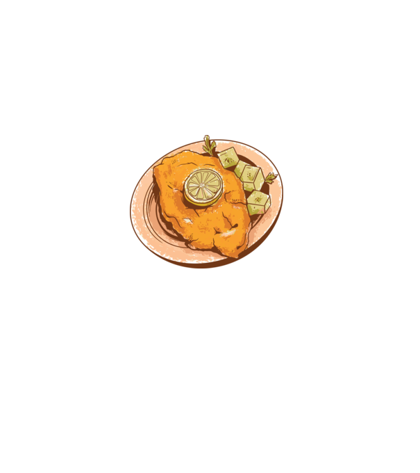 Șnițel vienez Wiener Schnitzel model verde pe tricou