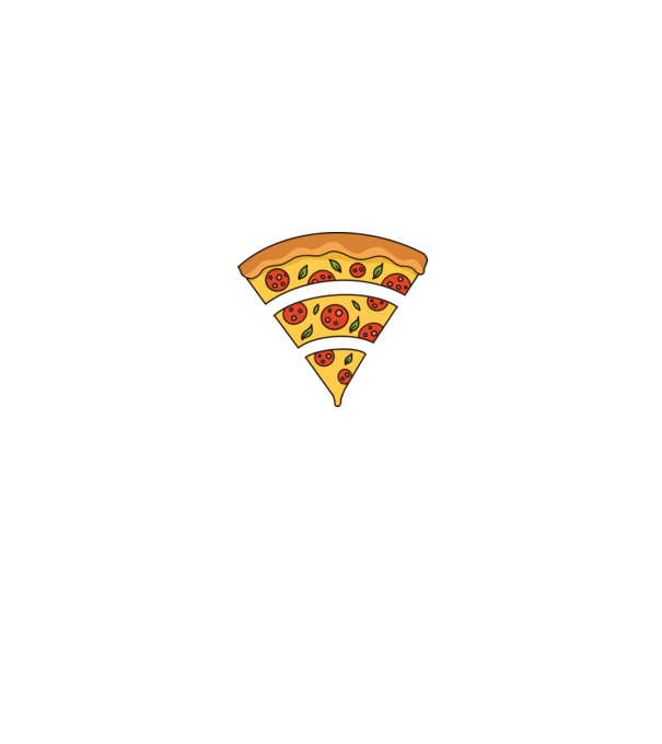 Felie de pizza Wifi model negru pe tricou
