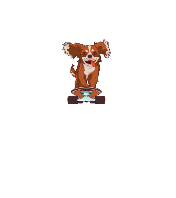 Skateboarding Cavalier King Spaniel model turcoaz pe tricou