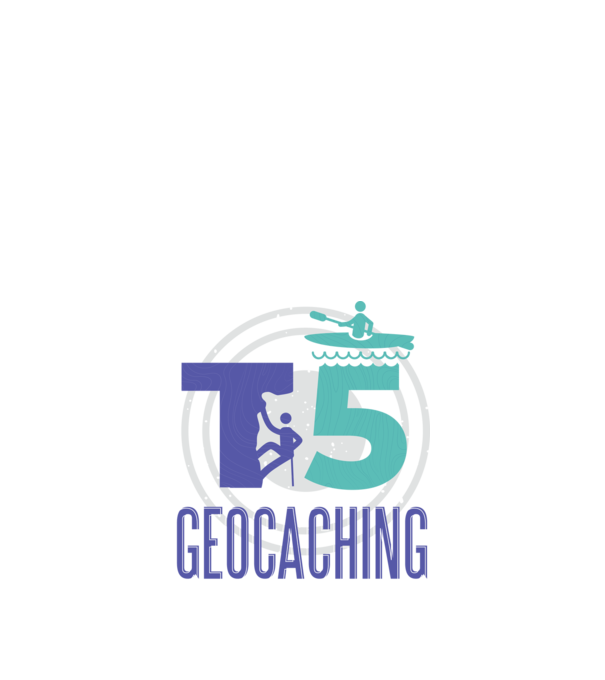 T5 Geocaching model albastru închis pe tricou