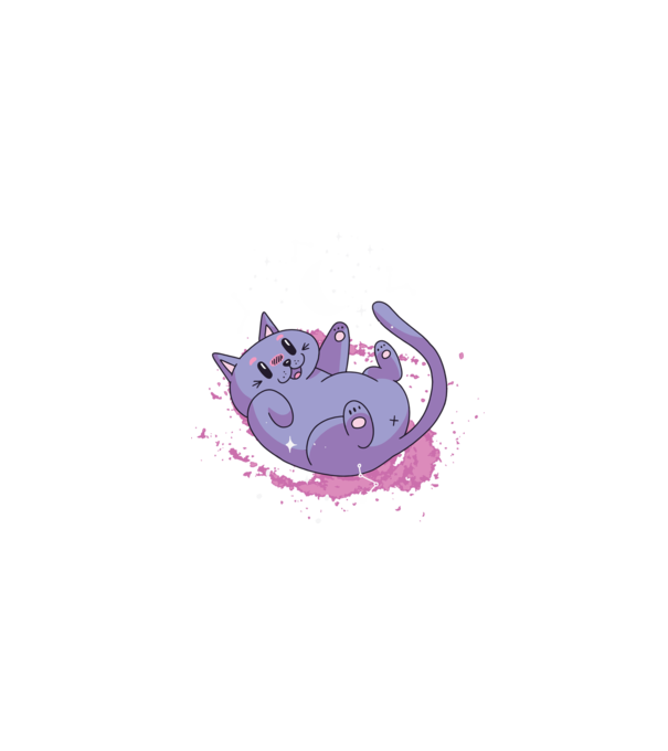 Space Cat - pisică drăguță în spațiu model negru pe tricou