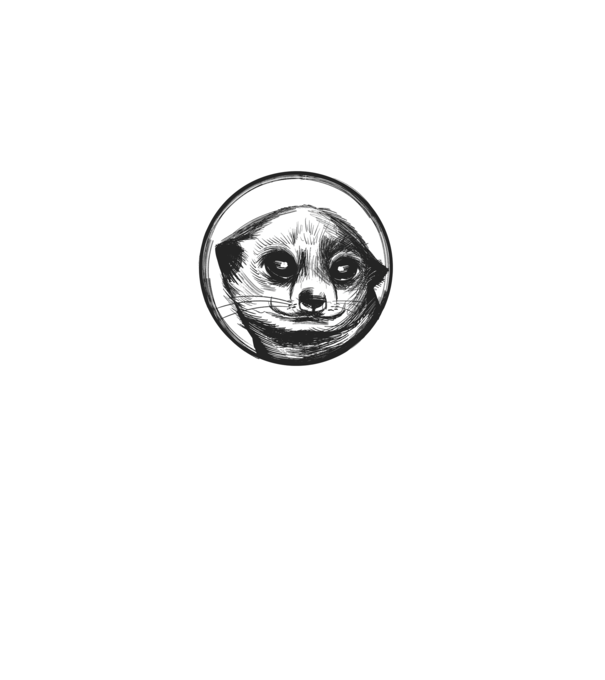 Pui de suricata model negru pe tricou