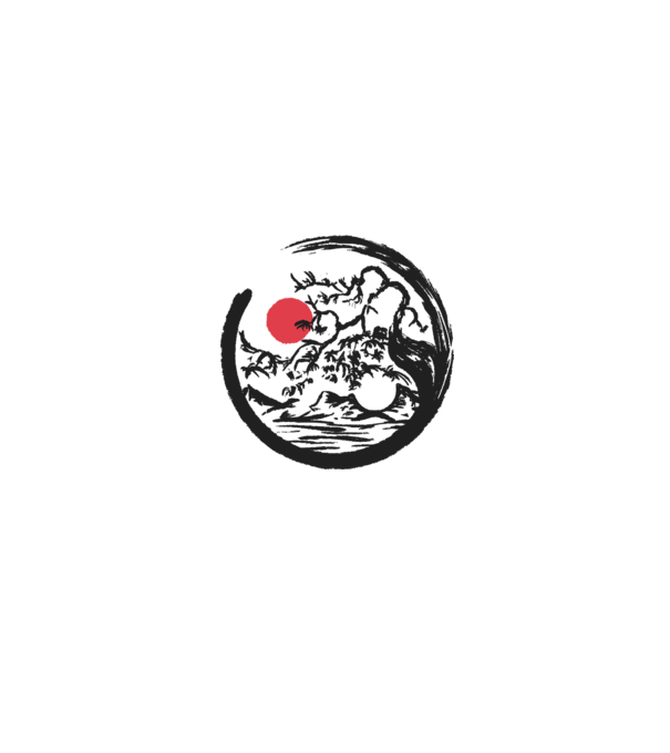 Yin-Yang Bonsai model alb/roșu pe tricou