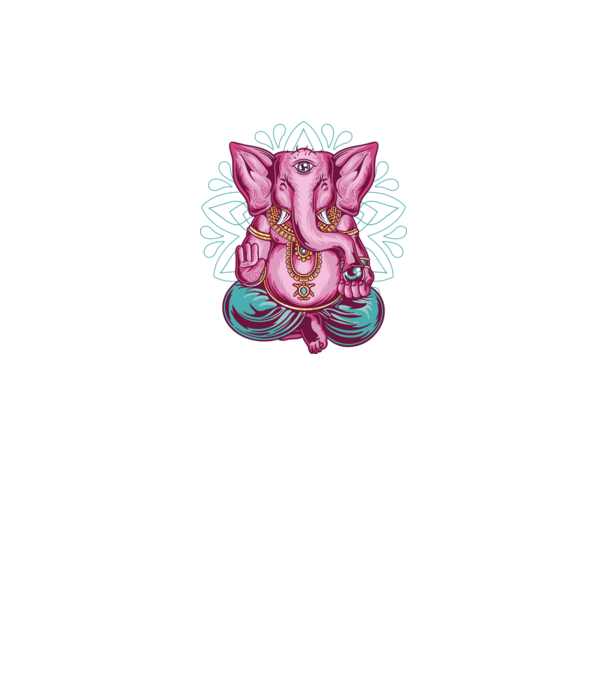 Elefant făcând meditație Dharma model negru pe tricou