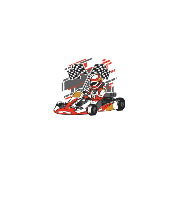 Gokart model albastru jeanși pe tricou