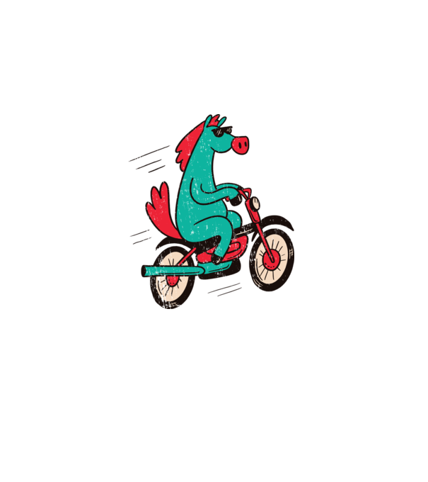 Cal cu bicicletă model albastru închis pe tricou
