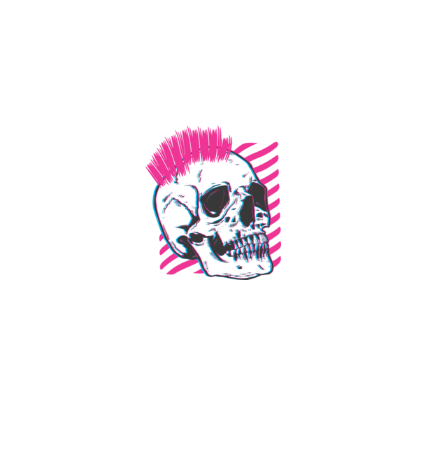 Craniu Punk model albastru jeanși pe tricou