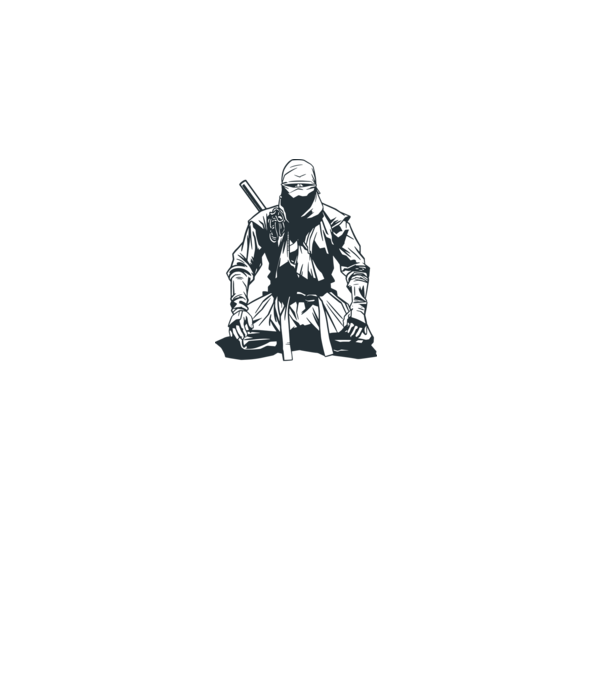 Ninja model gri pe tricou
