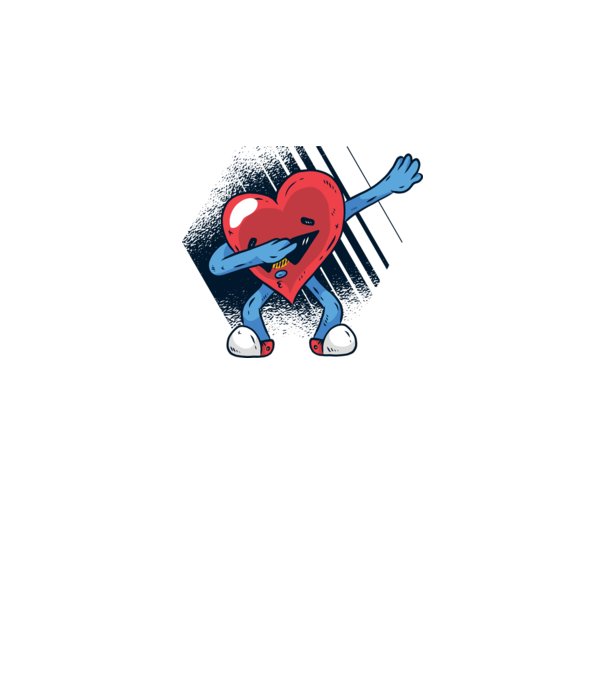 'Inimă DAB Floss Heart tricou amuzant pentru Valentine''s Day' model alb pe tricou