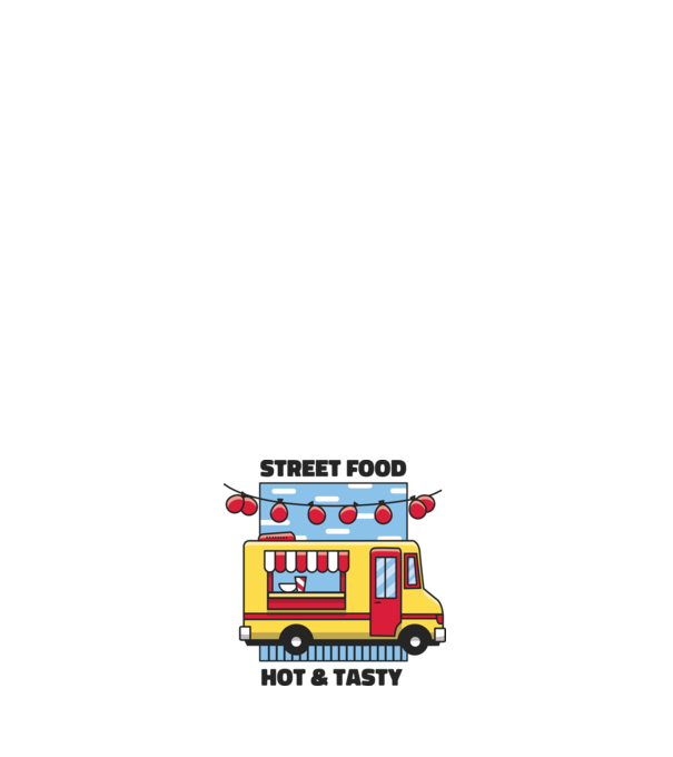 Foodtruck model negru pe tricou