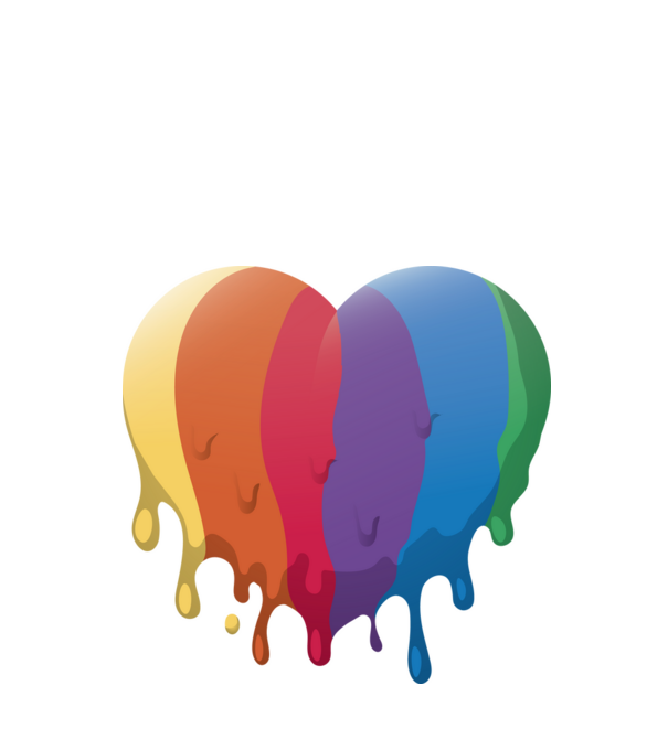 LGBTQ Inimă model negru pe tricou