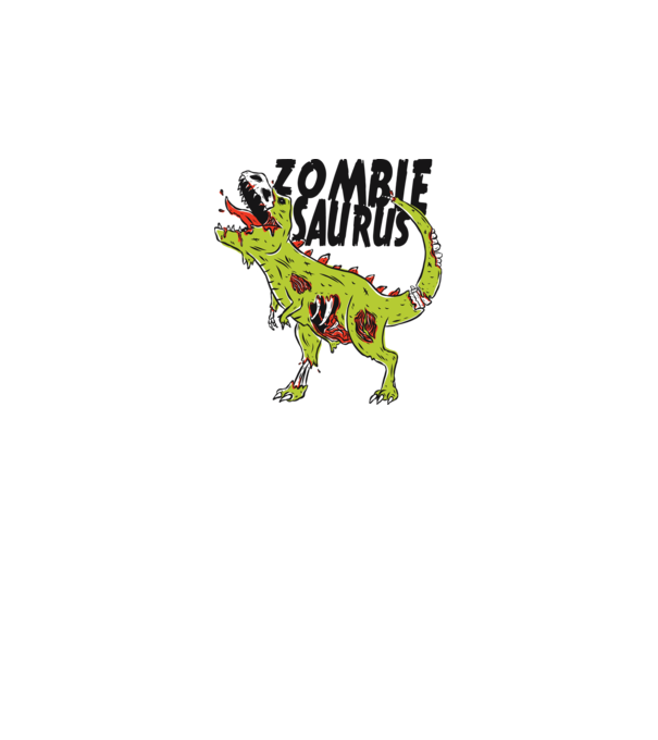 Zombiesaurus - Dinozaur Zombie model alb pe tricou