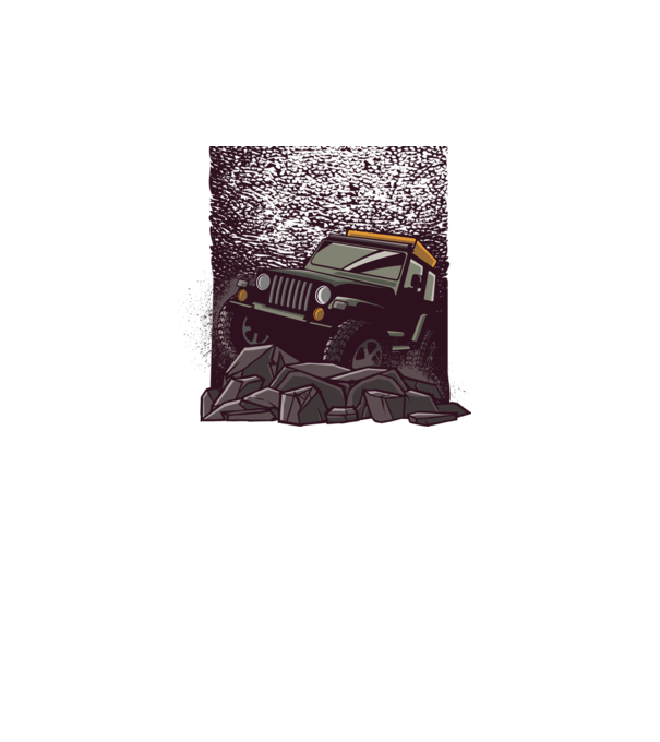 Jeep Offroad model alb pe tricou