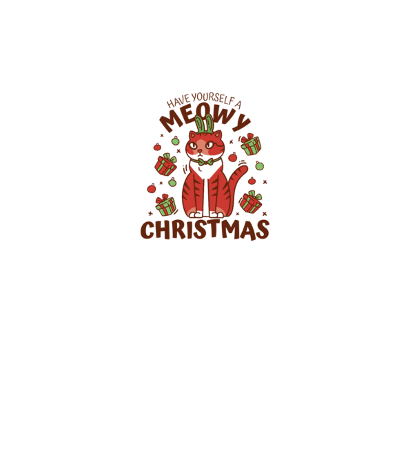 Have yourself a Meowy Christmas - Cicás Karácsony model alb pe tricou