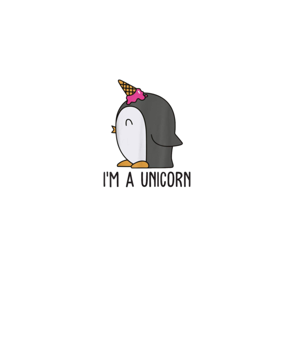 'I''m a unicorn - penguin' model alb pe tricou