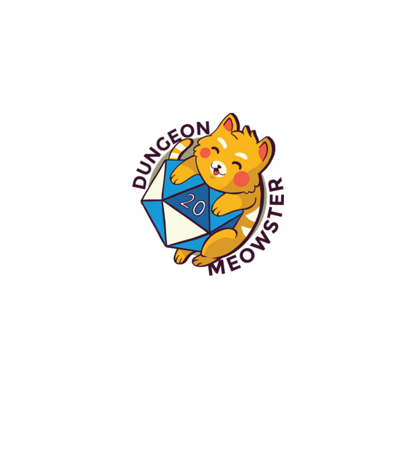 Dungeon Meowster joc de rol RPG tricou cu pisică model alb pe tricou
