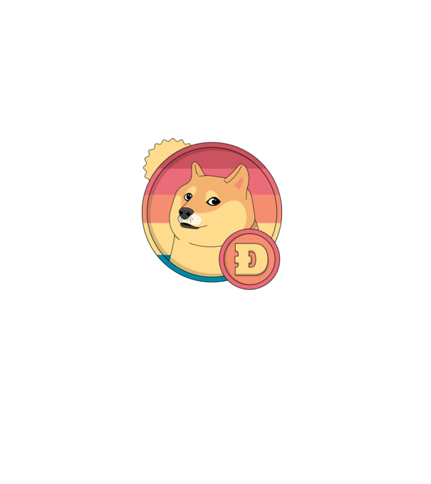 Doge Coin model albastru închis pe tricou