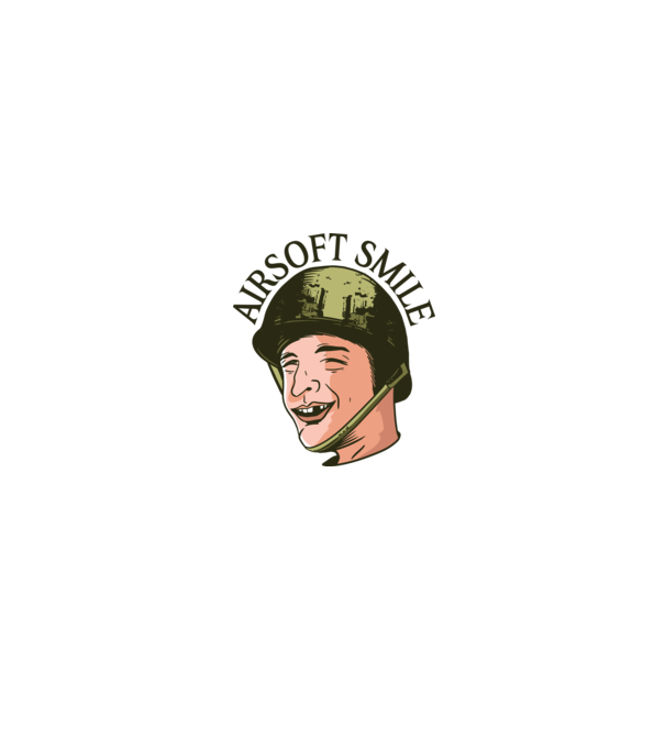 Zâmbet Airsoft model alb/roșu pe tricou
