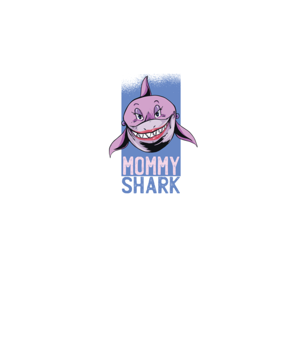 Mommy Shark tricou pentru mama model negru pe tricou