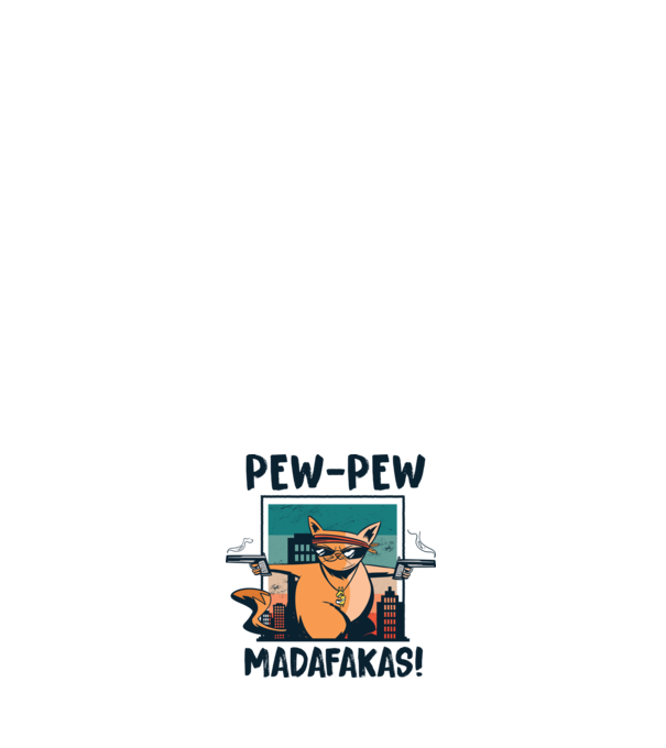 Pew Pew Pew Madafakas Pisică dark model negru pe tricou