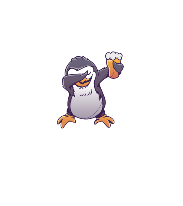 Pinguin cu Bere DAB model albastru deschis pe tricou