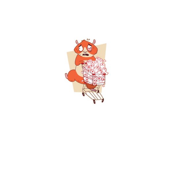 Hamster Panică cumpărături model gri pe tricou