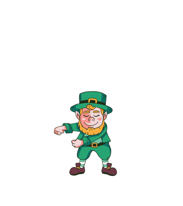 Leprechaun Floss - St. Patrick DAB dans model albastru închis pe tricou