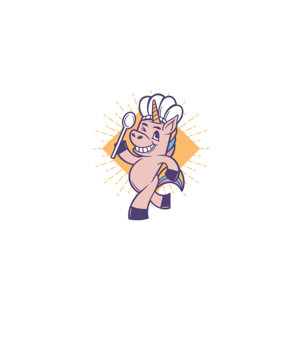 Unicorn Bucătar model albastru deschis pe tricou