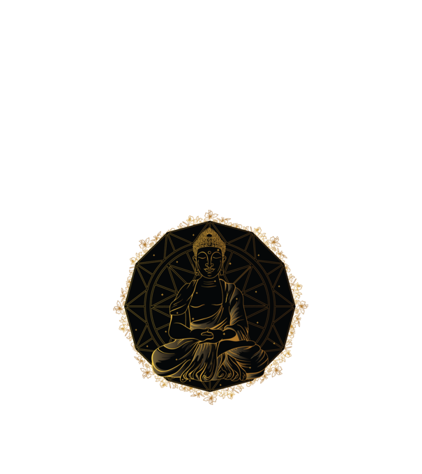 Buddha Mandala model negru pe tricou