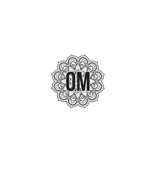 OM Mandala model alb/roșu pe tricou