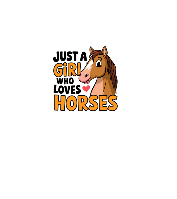 Just a girl who loves horses Alb model roz deschis pe tricou