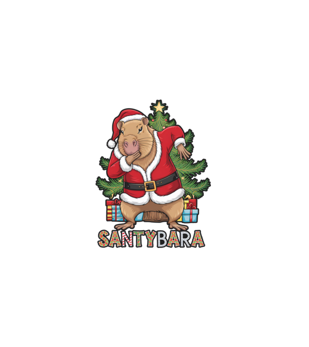 Santybara model negru pe tricou