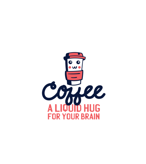 Cafea - o îmbrățișare lichidă pentru creier model turcoaz pe tricou