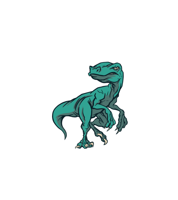 Dinozaur Raptor model alb pe tricou
