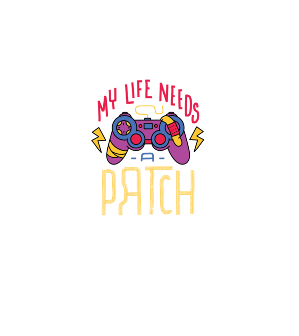 My life needs a patch Gamer model negru pe tricou